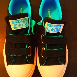 CONVERSE  VELCRO TEAL AND BLACK